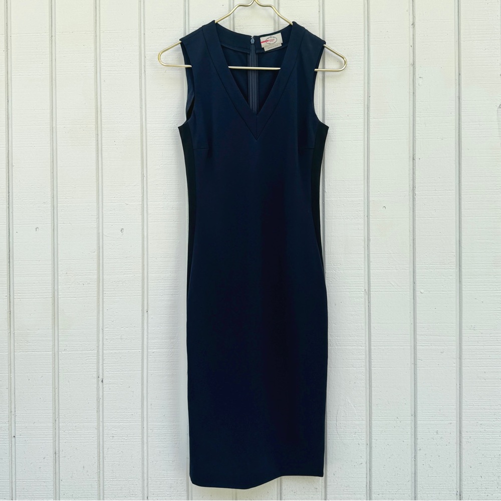 Prada Blue Sheath Dress V-Neck Sleeveless
